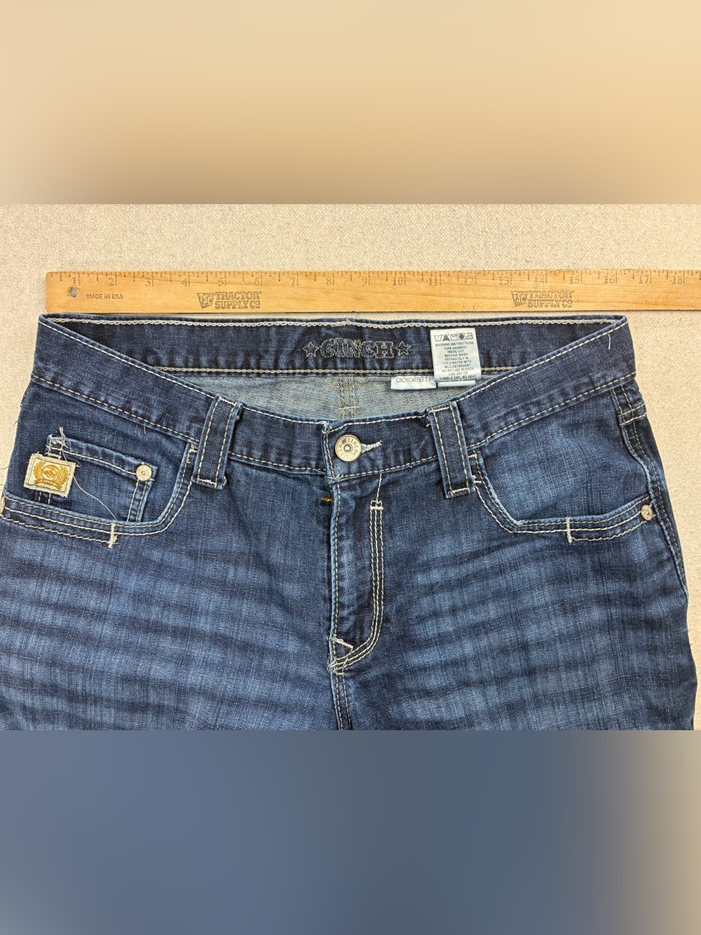 Cinch Carter 2.4 men’s  Bootcut Jeans Size 33x34 Medium Wash Stretch Denim - Picture 6 of 8